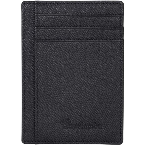 Mens Front Pocket Minimalist Leather Slim Wallet RFID Blocking Medium Size - Picture 3 of 4